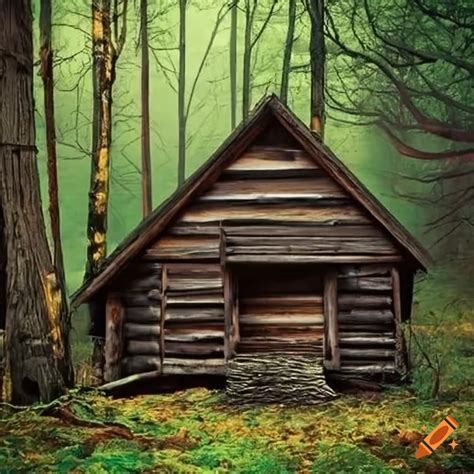 Rustic cabin in a secluded forest