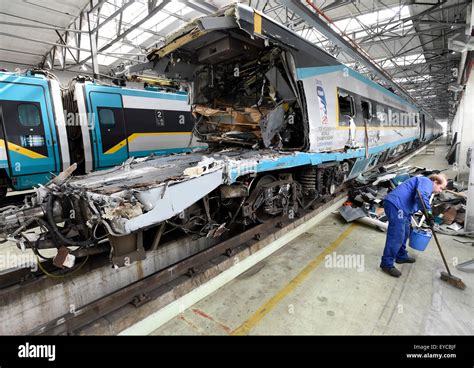 Pendolino train damaged in Wednesday's collision with a truck at a rail ...