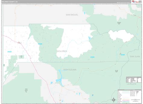 Dolores County, CO Wall Map Premium Style by MarketMAPS - MapSales