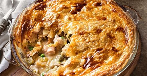The creamy chicken and leek filling in this pie is so delicious, but the puff pastry makes it ...