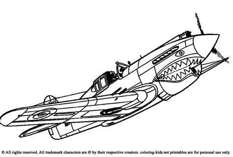 Airplane The Shape Of A Shark’s Head Coloring Pages For Kids : Coloring Pages For Kids ...