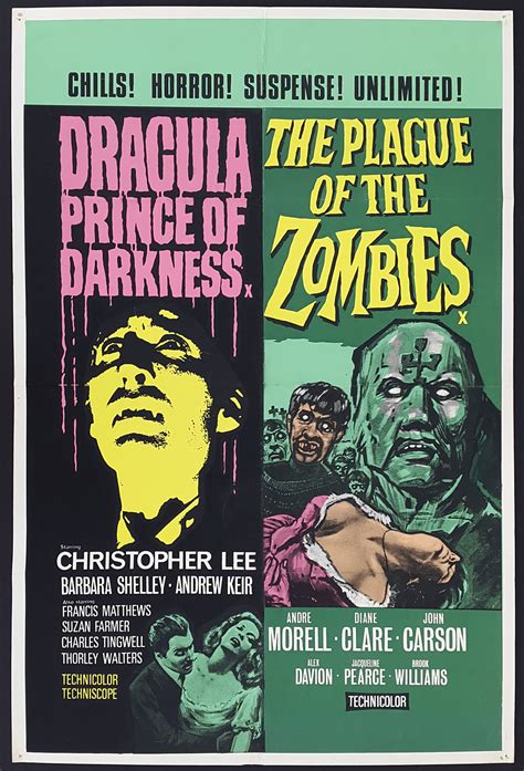 DRACULA PRINCE OF DARKNESS / THE PLAGUE OF THE ZOMBIES (1966) Original ...