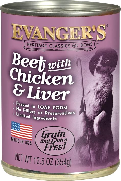 Evanger's Heritage Classics Wet Dog Food Beef with Chicken & Liver -- 12.5 oz - Vitacost