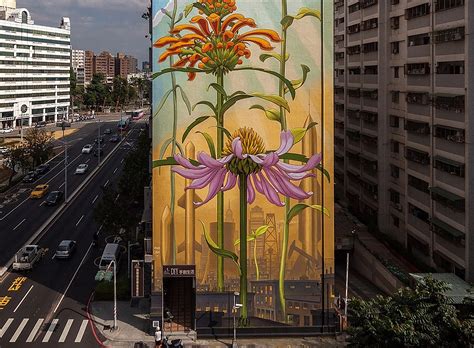 Gigantic murals of local flora sprout on buildings around the world