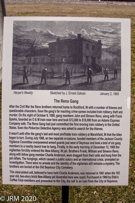 The Reno Gang Historical Marker