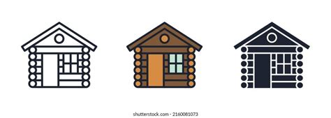 Log Cabin Icon Symbol Template Graphic Stock Vector (Royalty Free ...