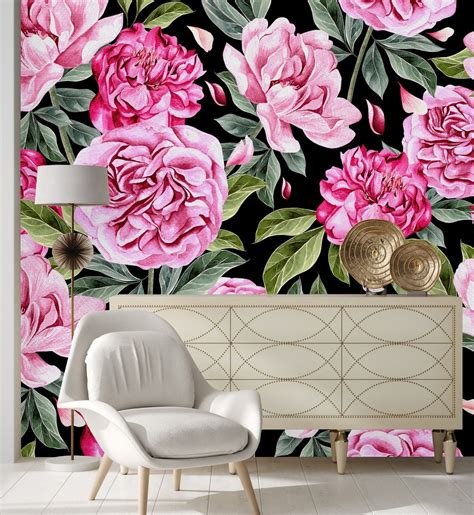 Elegant Brightly Pink Peonies Wallpaper – Lovecup.com