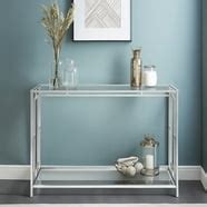 UBesGoo Mirror Table Dressing Table,Mirrored Glass Console Tables with Metal Frame,Silver ...