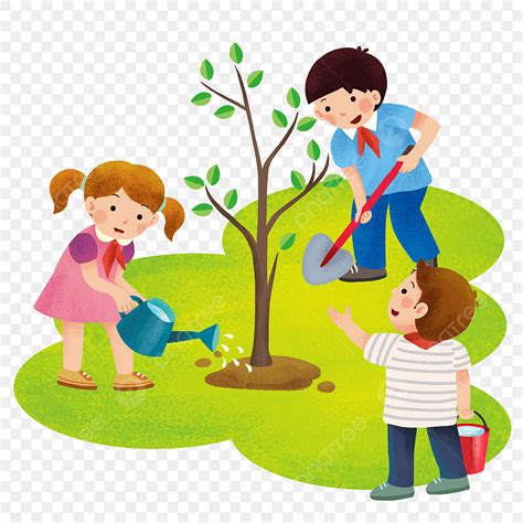 Extracurricular Activities PNG Image, Classmates Planting Trees Together For Extracurricular ...