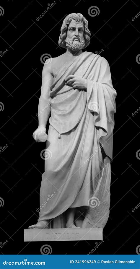 Statue Of The Biblical Inventor Daedalus. Ancient Sculpture Isolated On ...