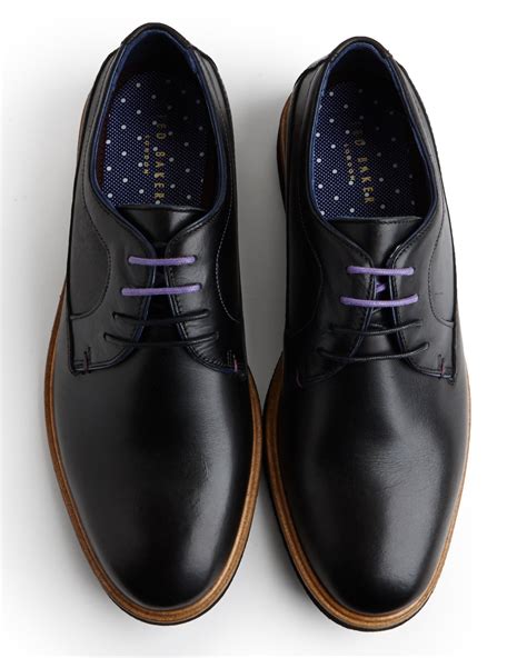 Lyst - Ted Baker Classic Leather Derby Shoe in Black for Men