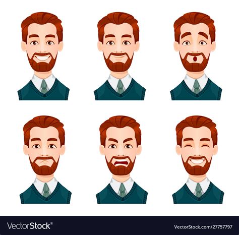 Face expressions business man Royalty Free Vector Image