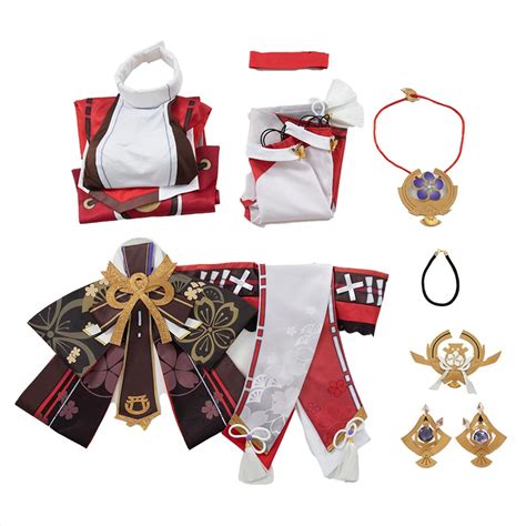 Genshin Impact - Yae Miko Cosplay Costume Outfits Halloween Carnival S – Cosplaysky.ca