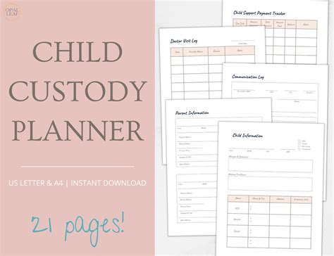 Custody Planner for Divorce, Child Custody Log, Divorce Planner for Single Parents or Co ...