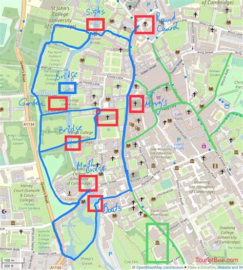 Cambridge, England - Walking tour map of Cambridge | TouristBee