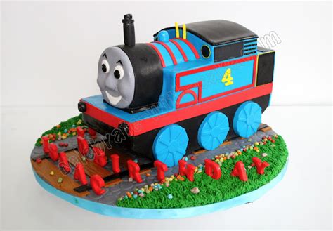 Sculpted Thomas the Tank Engine Cake