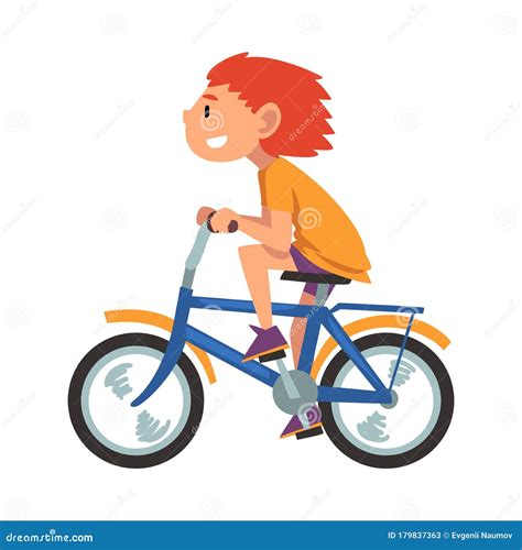 Boy Riding Bike, Teenager Bicyclist, Summer Outdoor Activity Cartoon Vector Illustration Stock ...