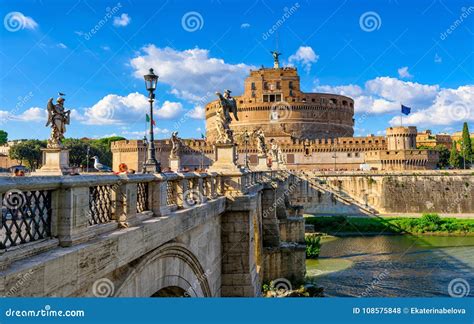 Castle Sant Angelo Mausoleum of Hadrian, Bridge Sant Angelo and River ...