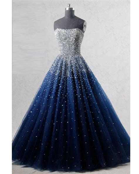 New Sparkle Princess Prom Dress Royal Blue Cinderella ball gown LP3625 | Vestidos de noche ...