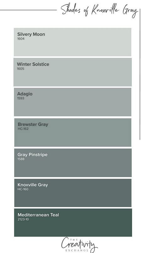 Benjamin Moore Gray Color Chart