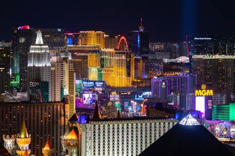 Las Vegas Strip at Night editorial stock image. Image of grand - 275350579