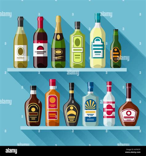 Alcohol drinks background design. Bottles for restaurants and bars Stock Vector Image & Art - Alamy