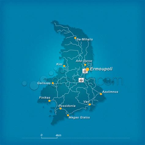 Map of Syros island, Greece - Greeka.com