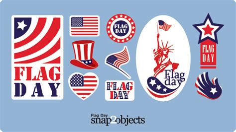 Flag Day Vector Stickers and Icons