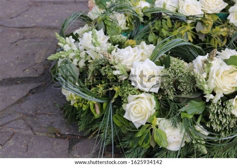 White Flowers After Funeral Cemetery Stock Photo 1625934142 | Shutterstock