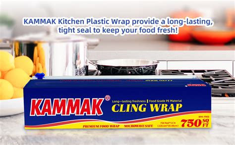 Amazon.com: KAMMAK Plastic Food Wrap with Slide Cutter Kitchen Cling ...