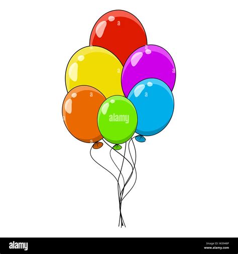 balloon bunch, group cartoon illustration isolated on white background Stock Vector Image & Art ...