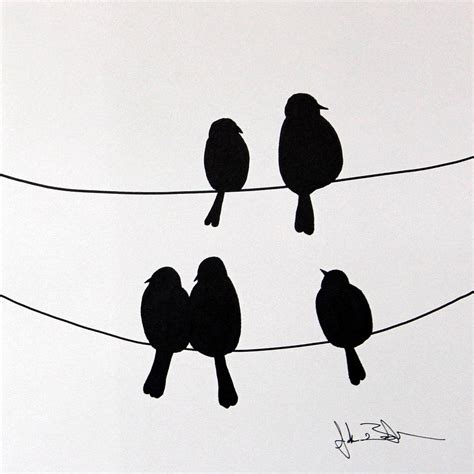 Birds On A Wire Painting by Jacob Bentzinger