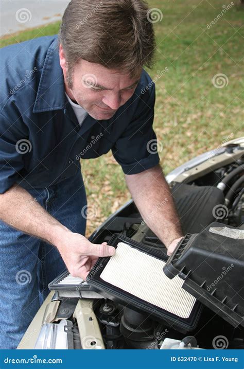 Replacing Auto Air Filter stock photo. Image of engine - 632470