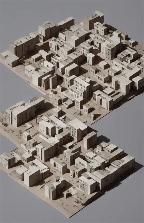 isometric view, architectural model, studio lighting, | Stable ...