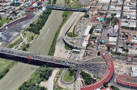 Laredo Mexico International Bridge 2 Border Crossing Google Earth 1000× ...