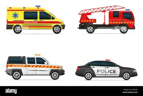 vehicles of various emergency and rescue services car vector ...