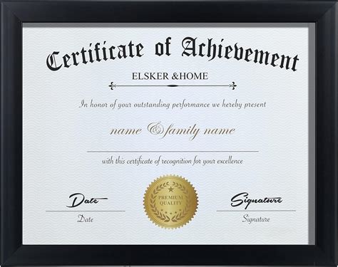 Amazon.com - ELSKER&HOME 8.5x11 Certificate Frame - Classic Black Color ...