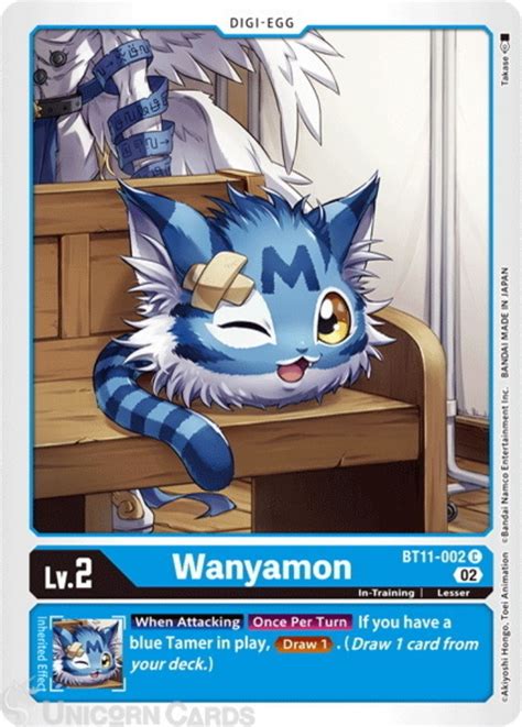 BT11-002 Wanyamon :: Common Foil :: BT11: Dimensional Phase :: Mint Digimon Card:: Unicorn Cards ...