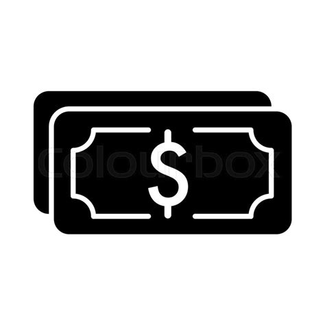 Money dollar vector icon. Black and ... | Stock vector | Colourbox