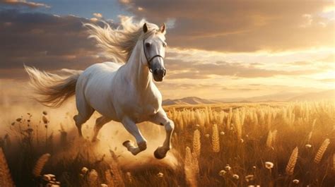 Premium AI Image | Powerful Symbolism Hyperrealistic White Horse ...