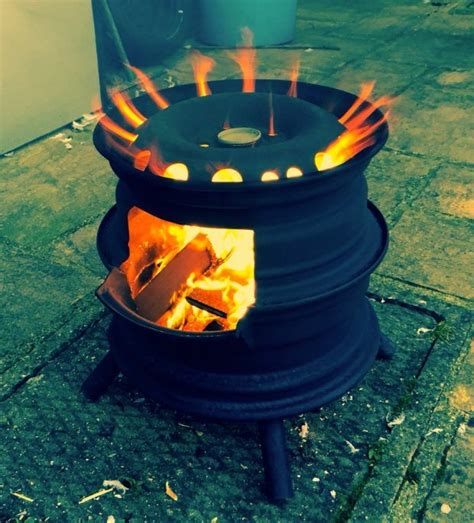 Genbrug fælge og tromle fra vaskemaskine til ildsted, grill og ...