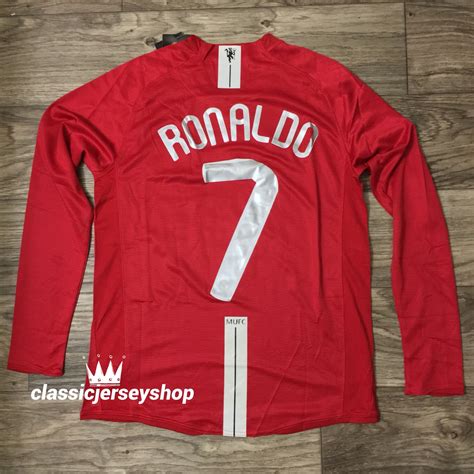 Manchester United Jersey Ronaldo Men Medium Long Sleeve Red | Etsy