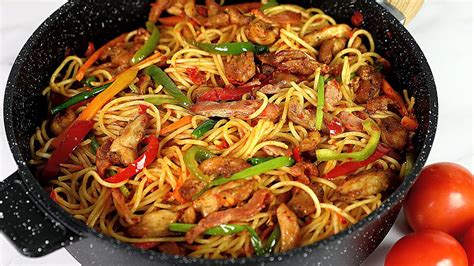 EXTRA SPECIAL STIR FRY SPAGHETTI | CHICKEN STIR FRY WITH PASTA - YouTube