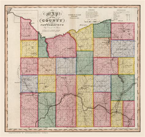 Cattaraugus County New York 1840 - Burr State Atlas - OLD MAPS