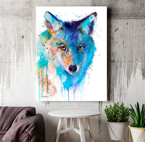 Coyote Watercolor Painting Print by Slaveika Aladjova Art - Etsy