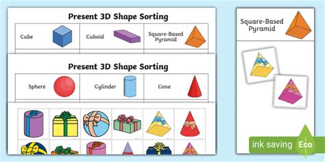 👉 KS1 Present Sorting Activity | Shape Worksheets