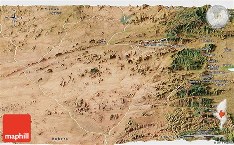 Satellite Panoramic Map of Mutare Rural