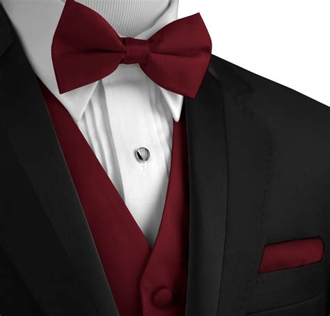 Black Tux With Burgundy Vest And Bow Tie | Burgundy tuxedo, Vest and ...