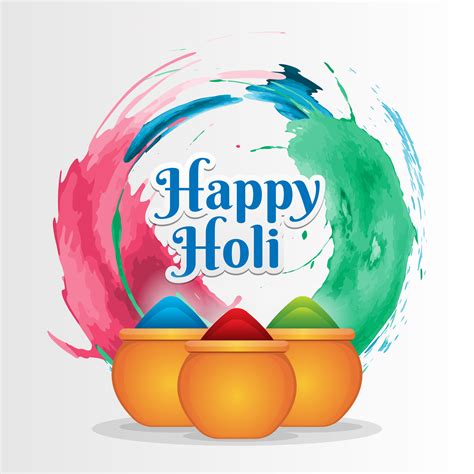 Happy Holi Festival With Colorful Gulaal Of Colors Greeting Background 191125 Vector Art at Vecteezy