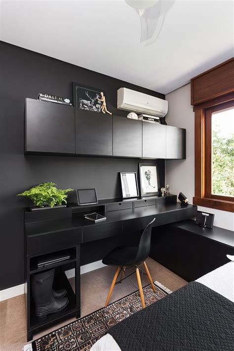 Black color Office design ideas. #Homeoffice #Officedesignideas # ...